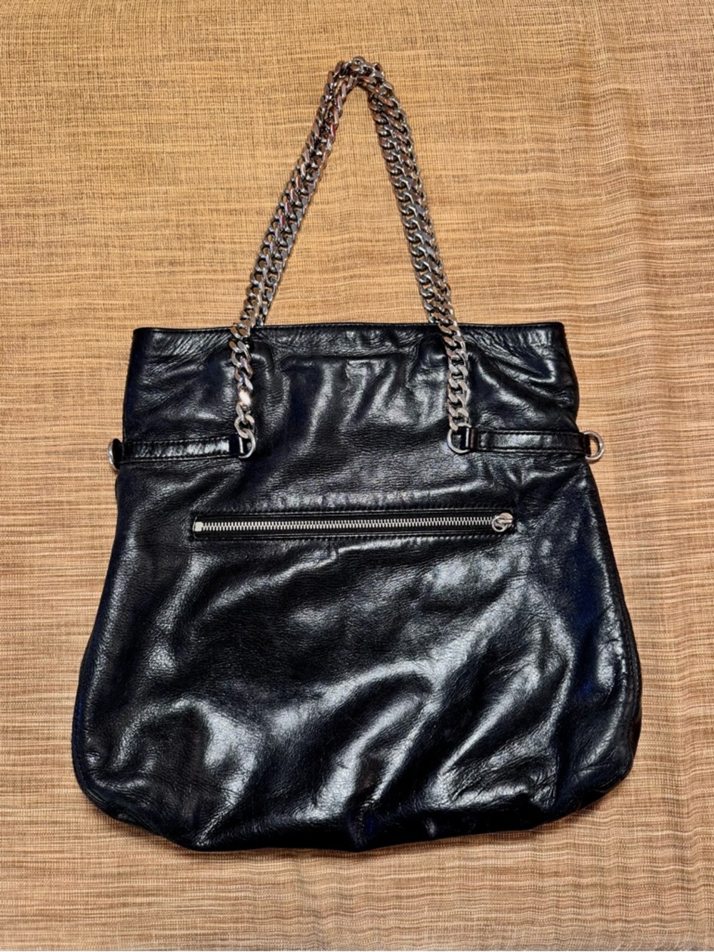 Michael Kors Black Leather Chain Strap Shoulder Bag